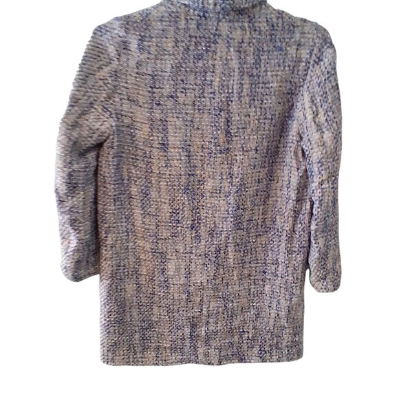 Zara tweed dress coat womens Large blue midi - Picture 5 of 5